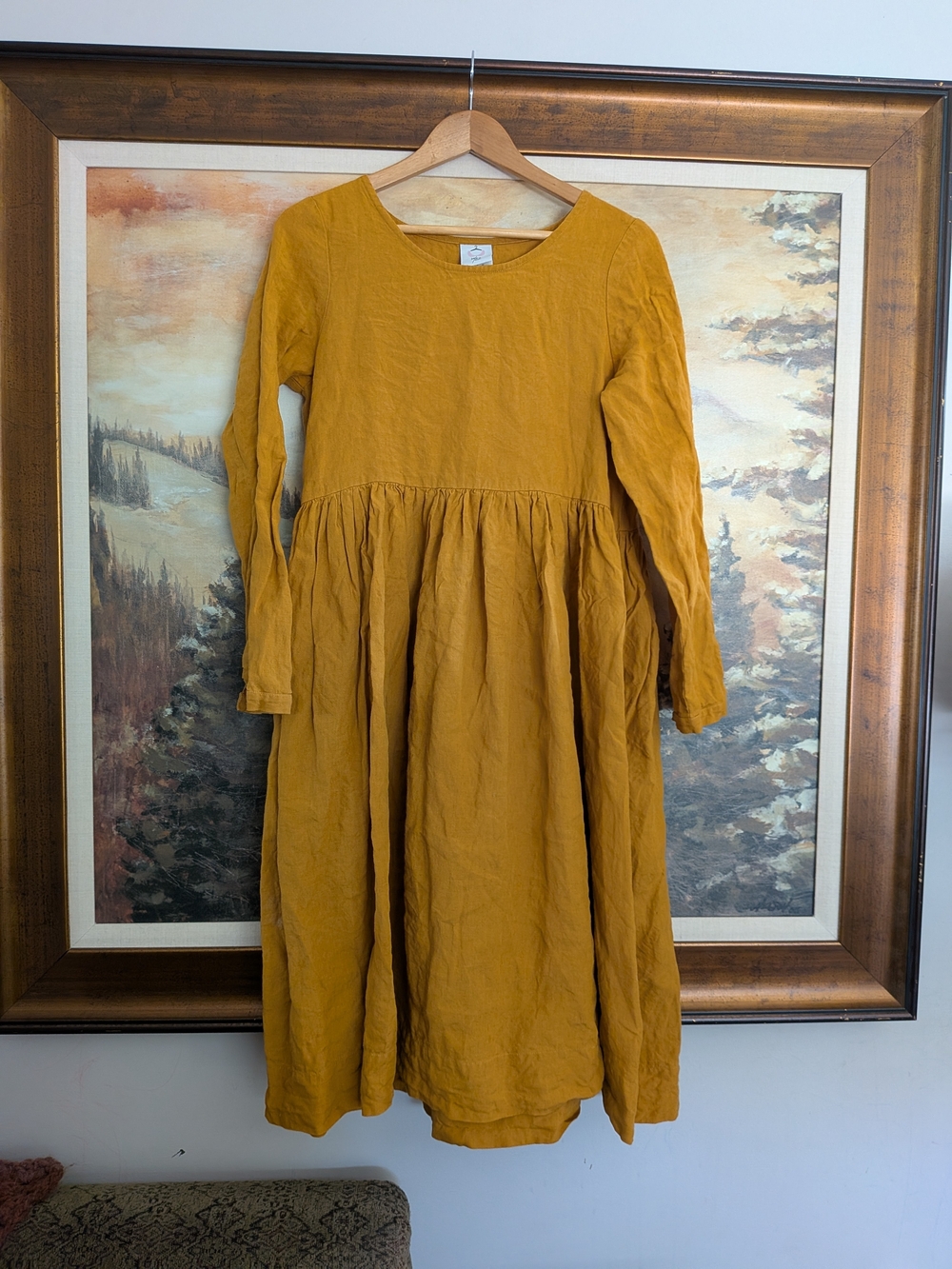 Son De Flor Long Sleeve Smock In Marigold XS